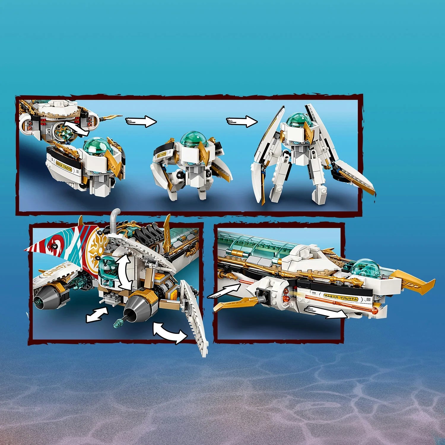 LEGO NINJAGO Hydro Bounty Onderzeeër Bouwset 71756 met Kai en Nya Minifiguren, Ninja Speelgoed, Cadeaus voor Jongens en Meisjes vanaf 9 Jaar
