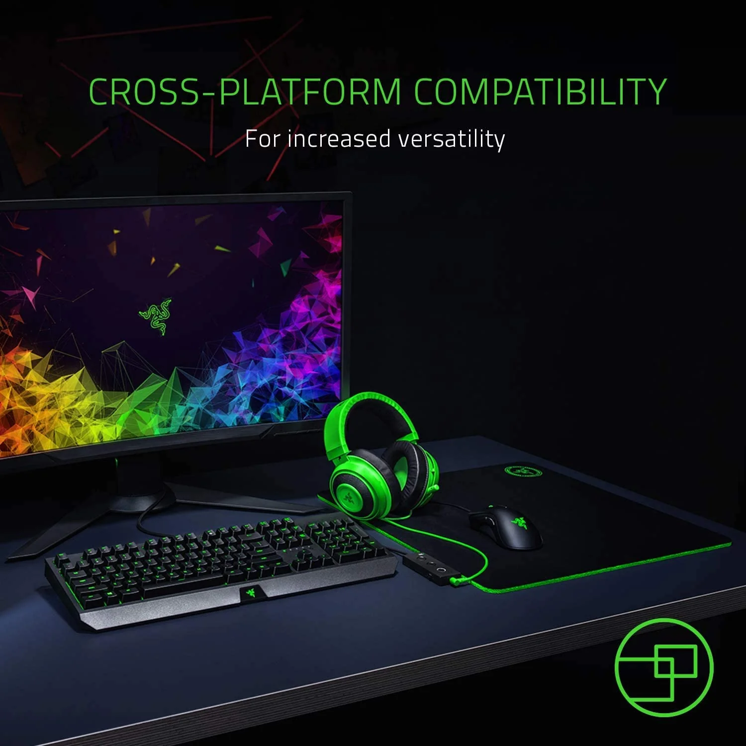 2026 Razer Gamer Kraken Green Tournament Edition USB 7.1-hoofdtelefoon