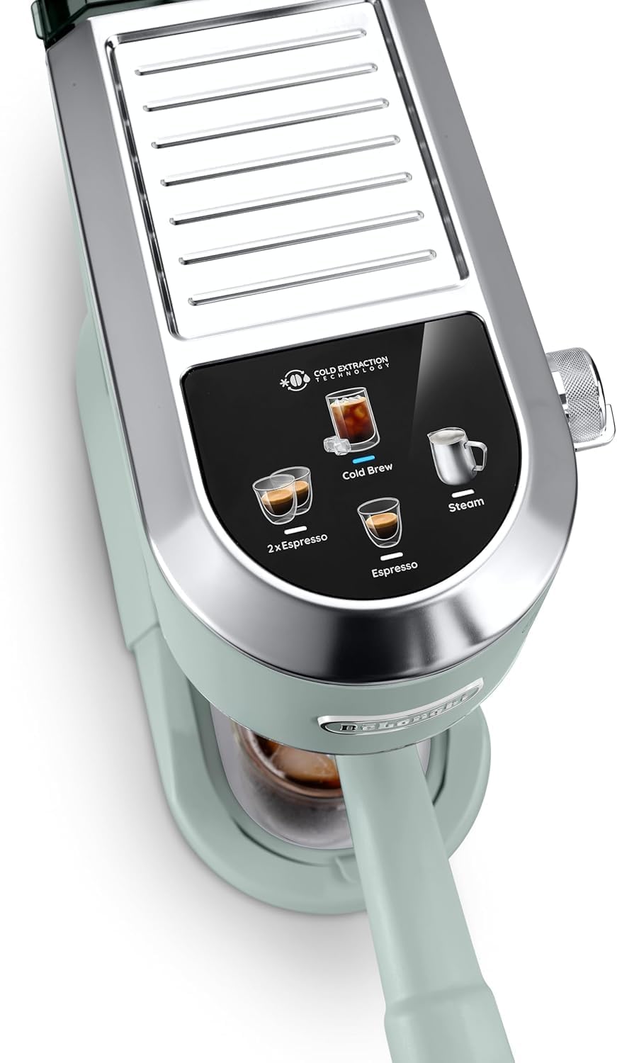 De'Longhi Dedica - RVS pompkoffiezetapparaat voor gemalen koffie of cups, espresso en cappuccino, 1,3 liter reservoir, anti-druppelsysteem, model EC685.M, metaalkleur