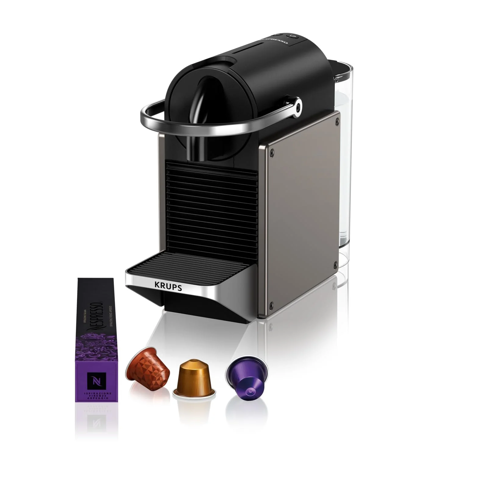 2026 Krups Nespresso Pixie Redesign Capsule Koffiezetapparaat | Espresso en Lungo | Industriële Stijl | Laag Energieverbruik | Automatische Uitschakeling | Verstelbare Lade | Recyclebare Capsules | Model XN306T