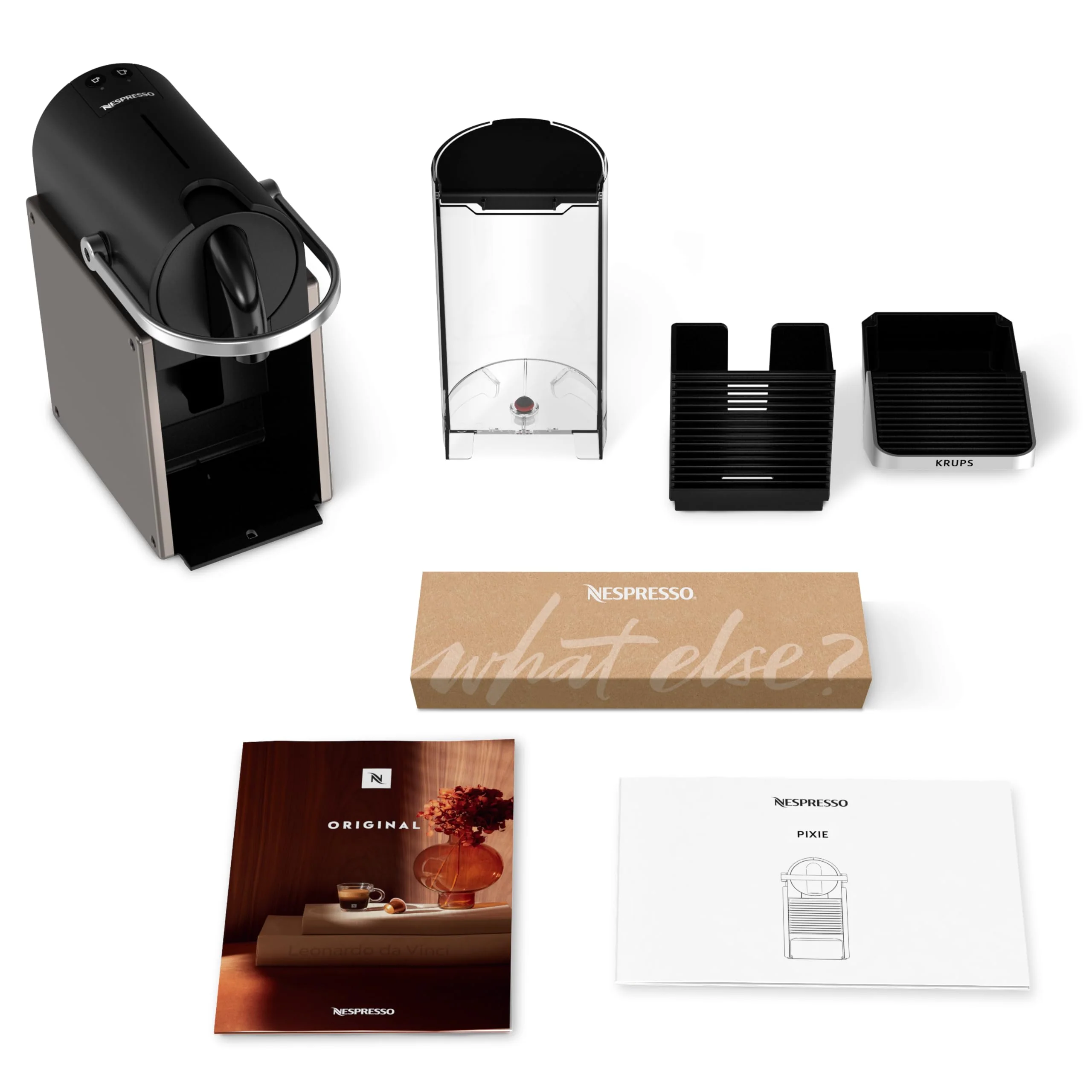 2026 Krups Nespresso Pixie Redesign Capsule Koffiezetapparaat | Espresso en Lungo | Industriële Stijl | Laag Energieverbruik | Automatische Uitschakeling | Verstelbare Lade | Recyclebare Capsules | Model XN306T