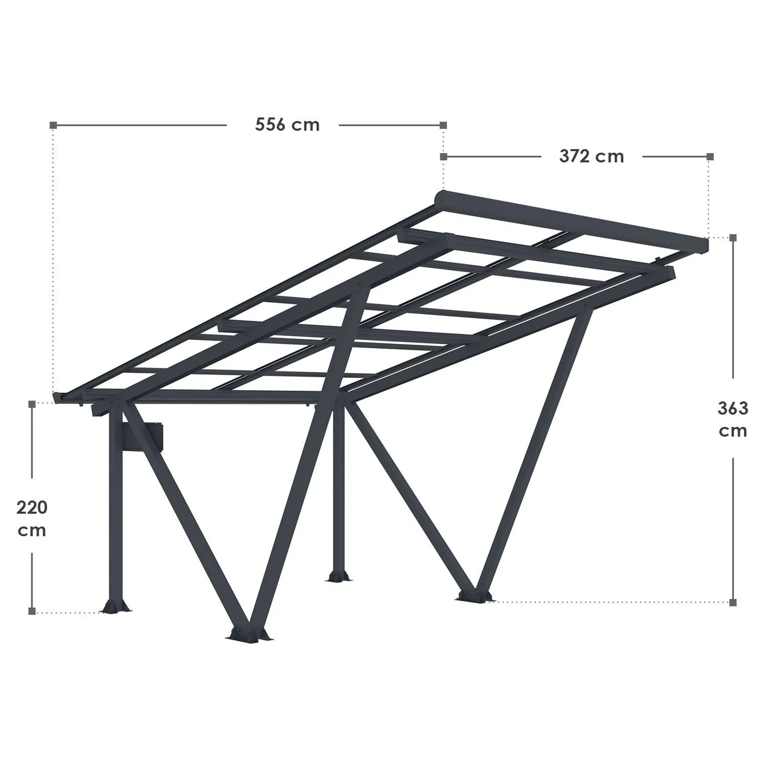 2026 SunLuxe Solar Carport-structuur - 4100 Watt