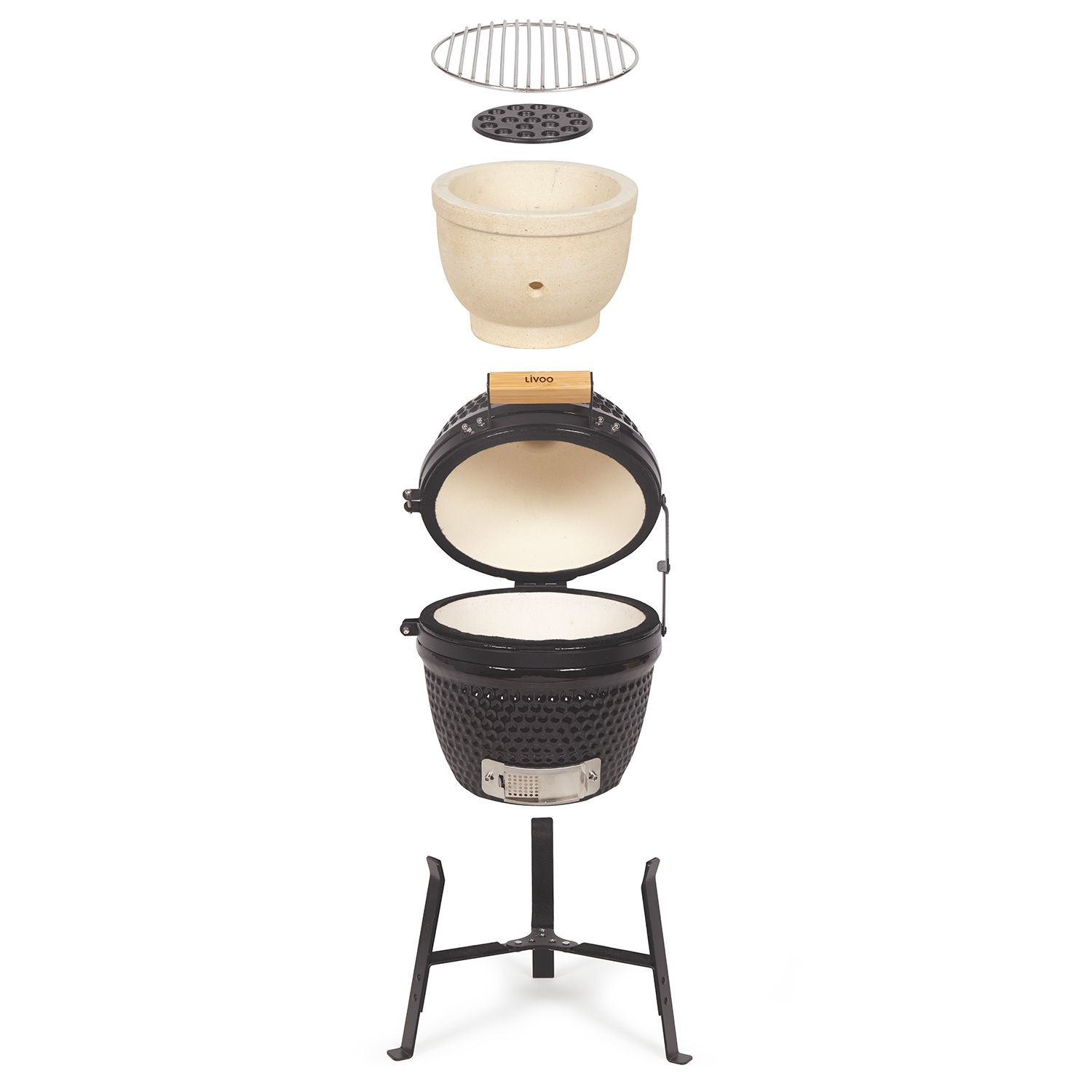Livoo 27cm Keramische Houtskoolbarbecue - Doc283