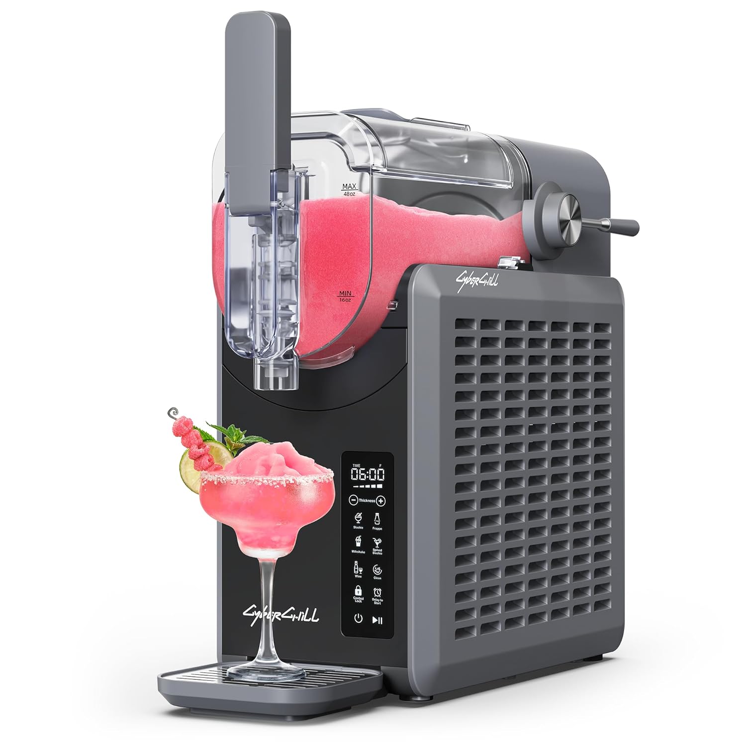 Slushie Maker 2026 met 24-uurs startuitstel en koel houden. Inhoud: 1,9 liter. Automatische frituurfunctie. Bevroren drankenmaker met 5 vooraf ingestelde programma's. Bevroren margarita's, smoothies en meer.
