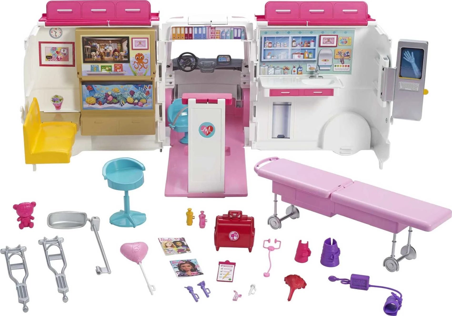 Barbie 2-in-1 Zorgkliniek - Leuke speelset voor kinderen vanaf 3 jaar
