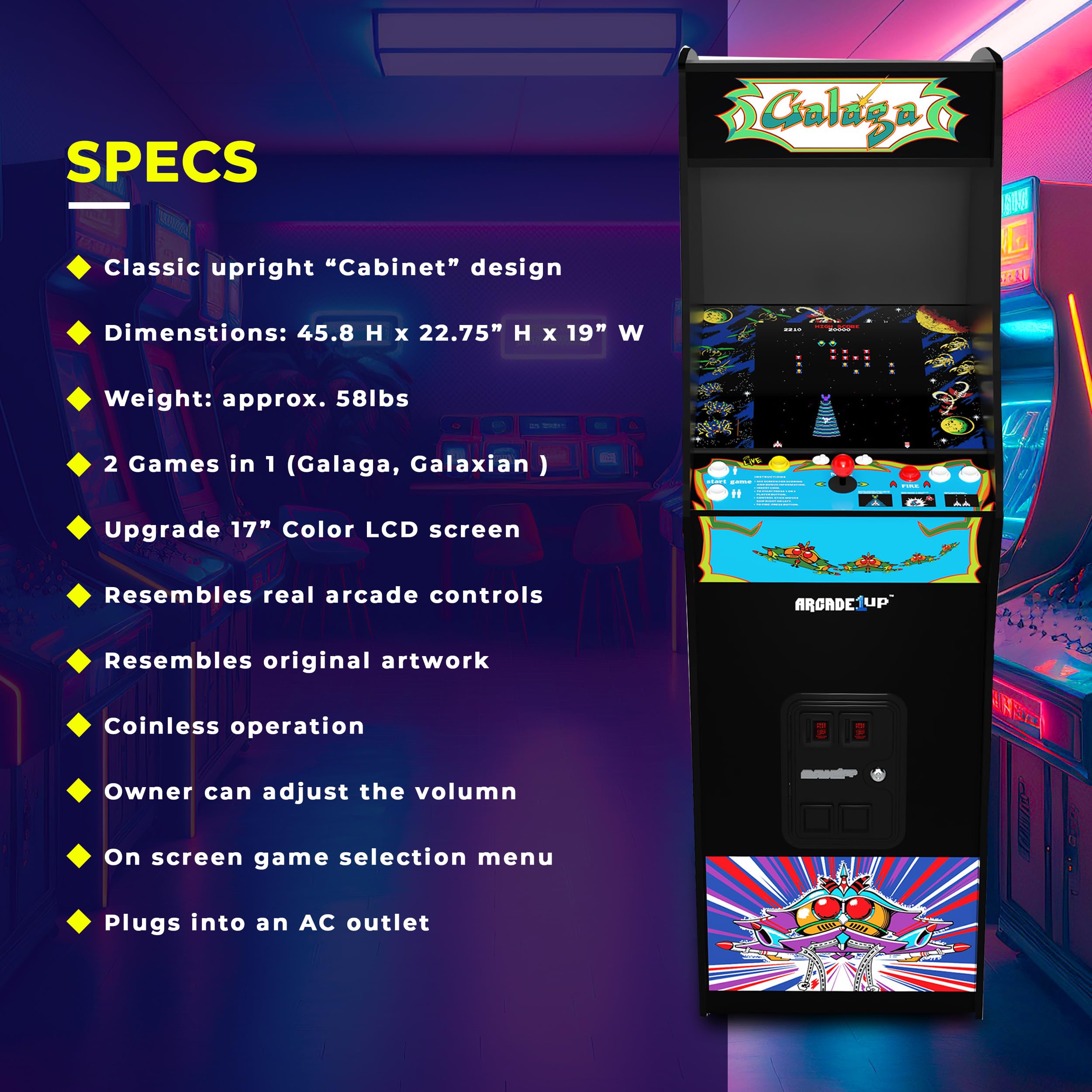 Arcade1Up Machine 5 voet hoge staande kast